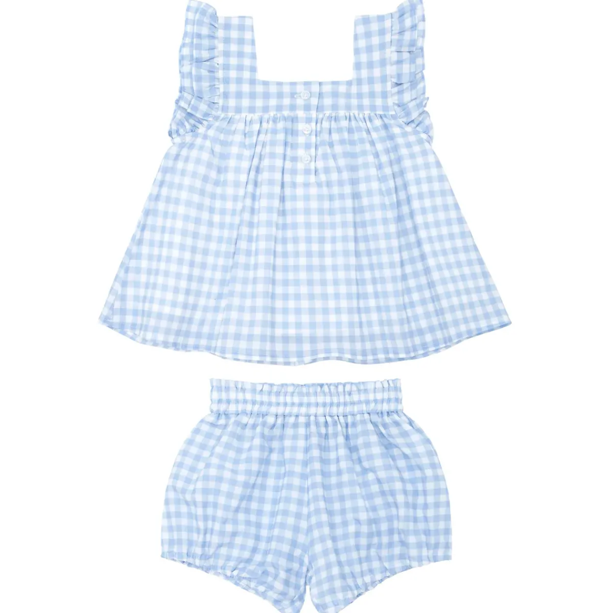 minnow Girls Blue Gingham Bloomer Set Oasis Blue Gingham Clearance