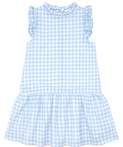 minnow Girls Blue Gingham Drop Waist Dress Oasis Blue Gingham Fashion