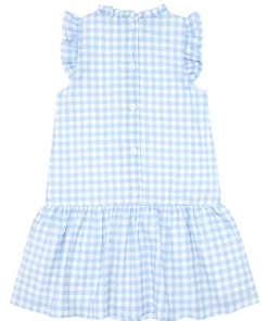 minnow Girls Blue Gingham Drop Waist Dress Oasis Blue Gingham Fashion