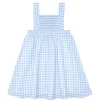 minnow Girls Blue Gingham Smocked Bib Dress Oasis Blue Gingham Discount