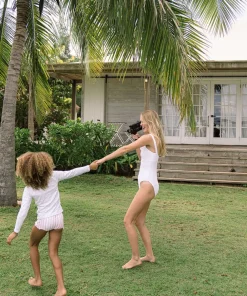 minnow Girls Calypso Coral Stripe Swim Shorts Calypso Coral Botanic Best