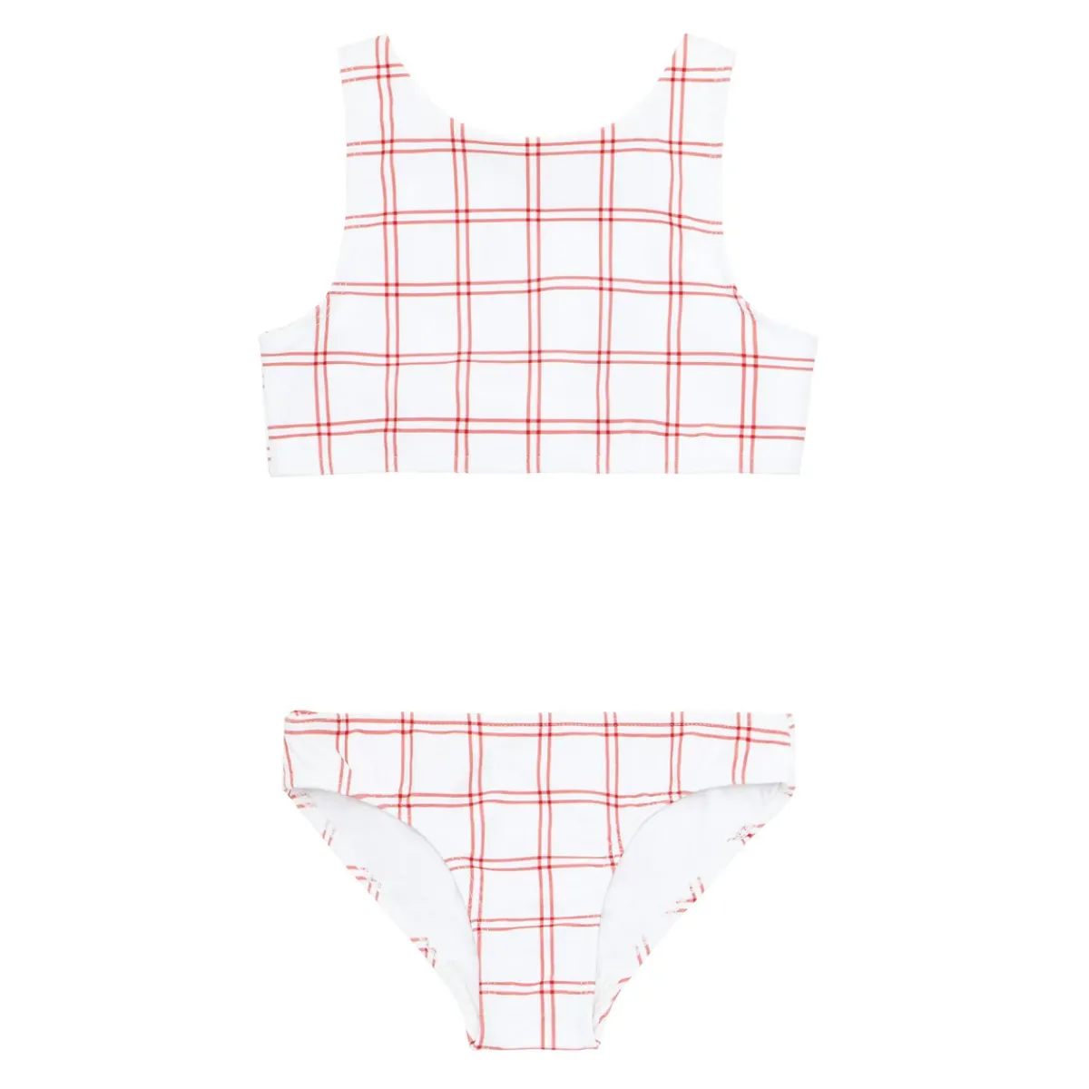 minnow Girls Double Bow Bikini Windowpane Best