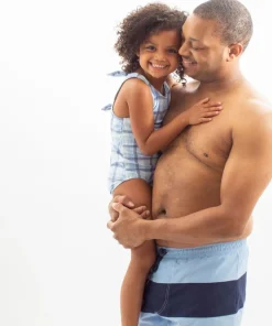 minnow Girls Double Bow One Piece Maritime Plaid New