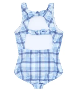 minnow Girls Double Bow One Piece Maritime Plaid New