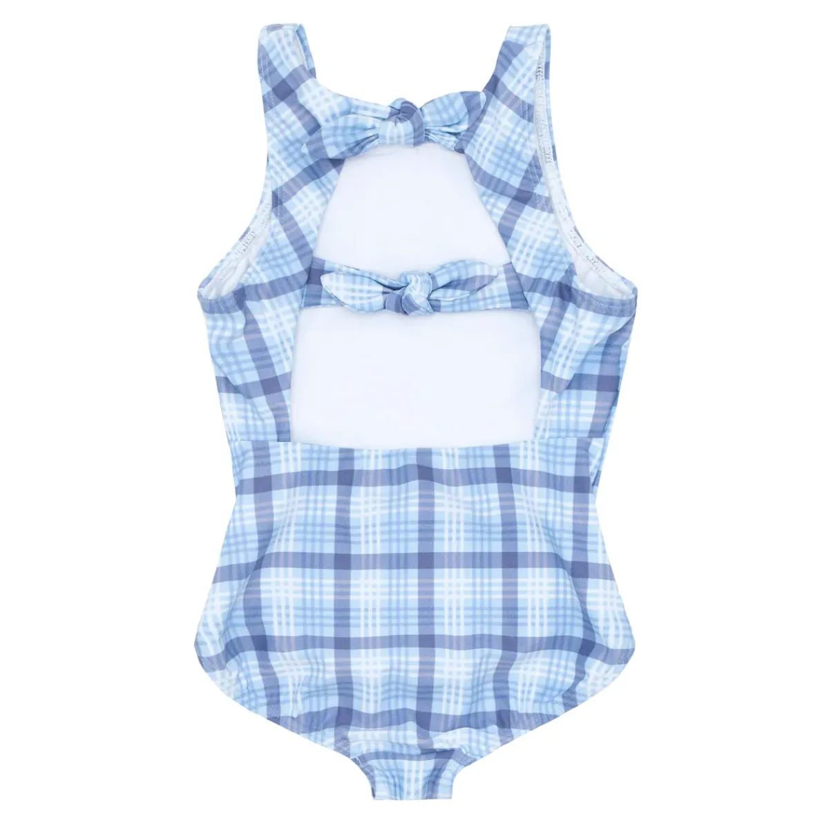 minnow Girls Double Bow One Piece Maritime Plaid New
