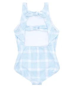 minnow Girls Double Bow One Piece Sunwashed Plaid Fashion