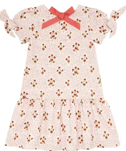 minnow Girls Drop Waist Dress | Swim Raspberry Red Hot