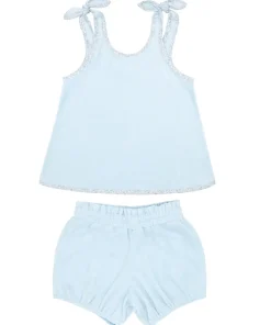 minnow Girls French Terry Bloomer Set Light Blue Outlet