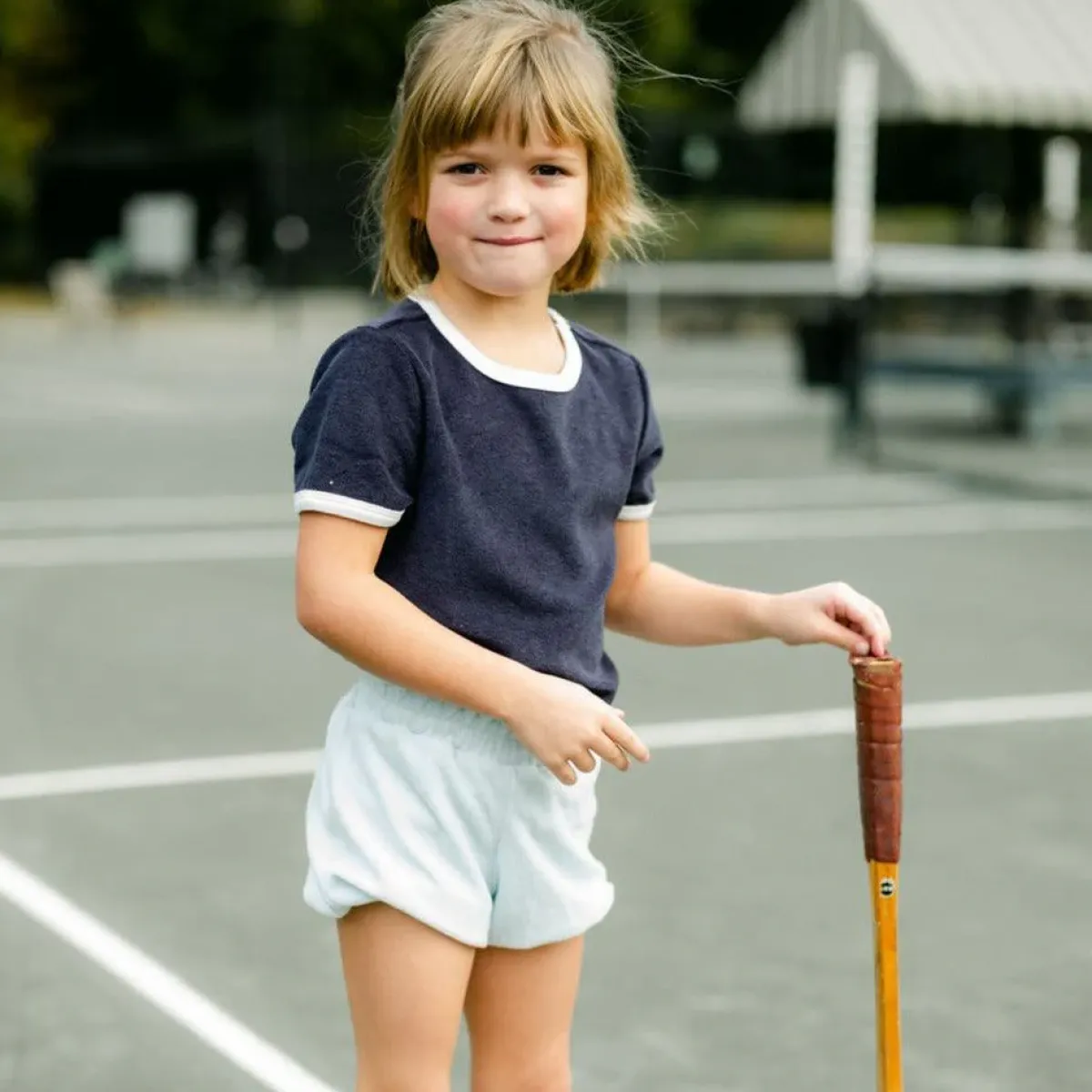 minnow Girls French Terry Bloomer Set Light Blue Outlet