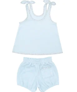 minnow Girls French Terry Bloomer Set Light Blue Outlet