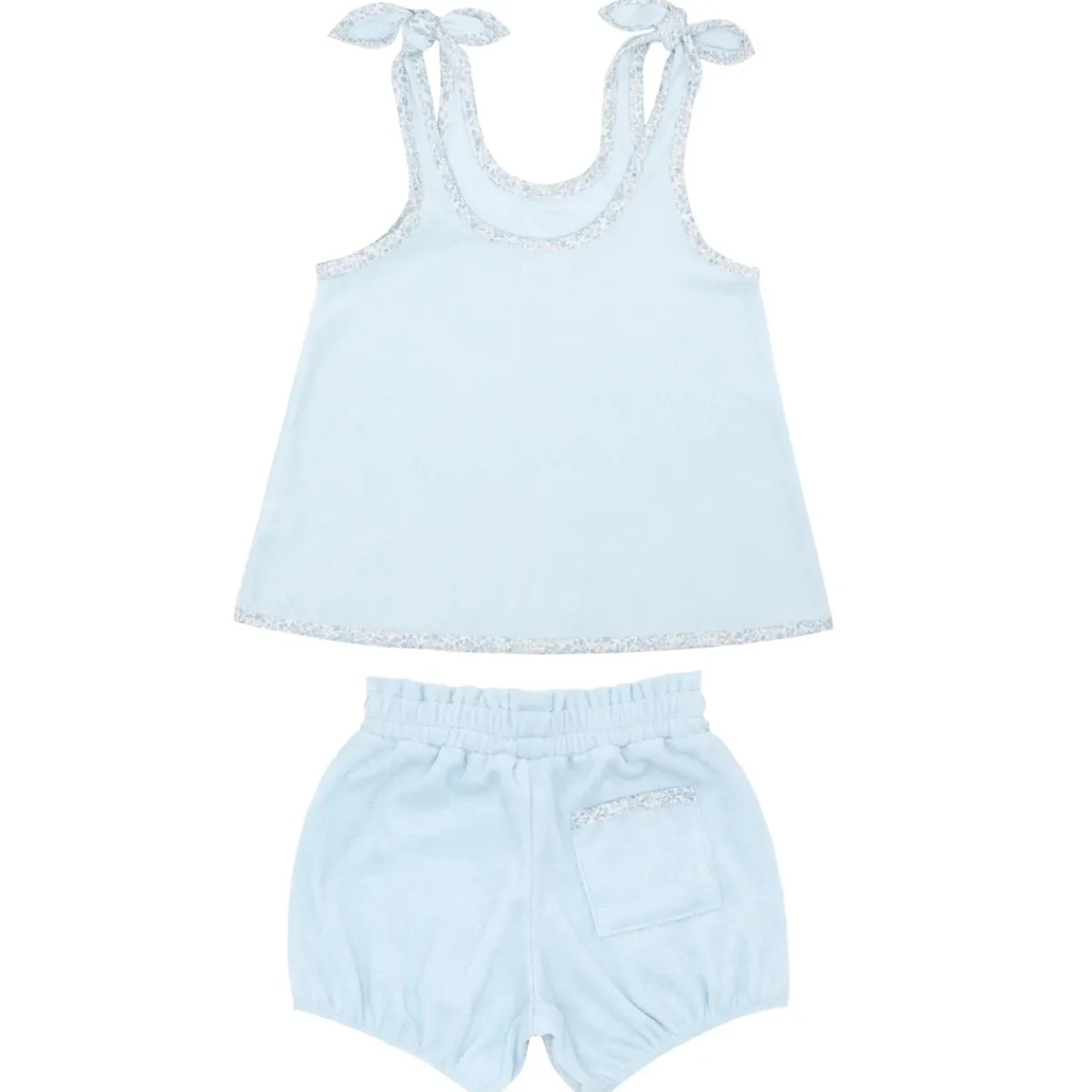 minnow Girls French Terry Bloomer Set Light Blue Outlet