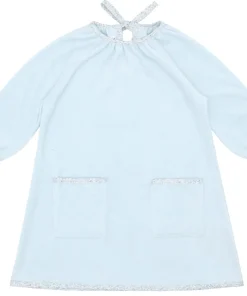 minnow Girls French Terry Dress Light Blue Clearance