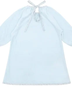 minnow Girls French Terry Dress Light Blue Clearance