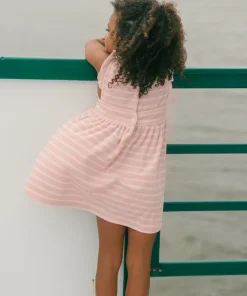 minnow Girls French Terry Pinafore Dress | Swim Pink And Cream Best