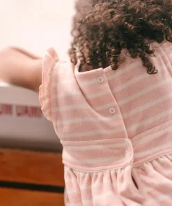 minnow Girls French Terry Pinafore Dress | Swim Pink And Cream Best