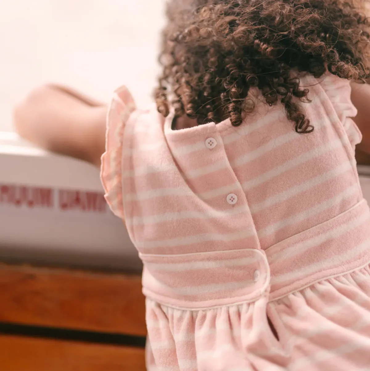 minnow Girls French Terry Pinafore Dress | Swim Pink And Cream Best