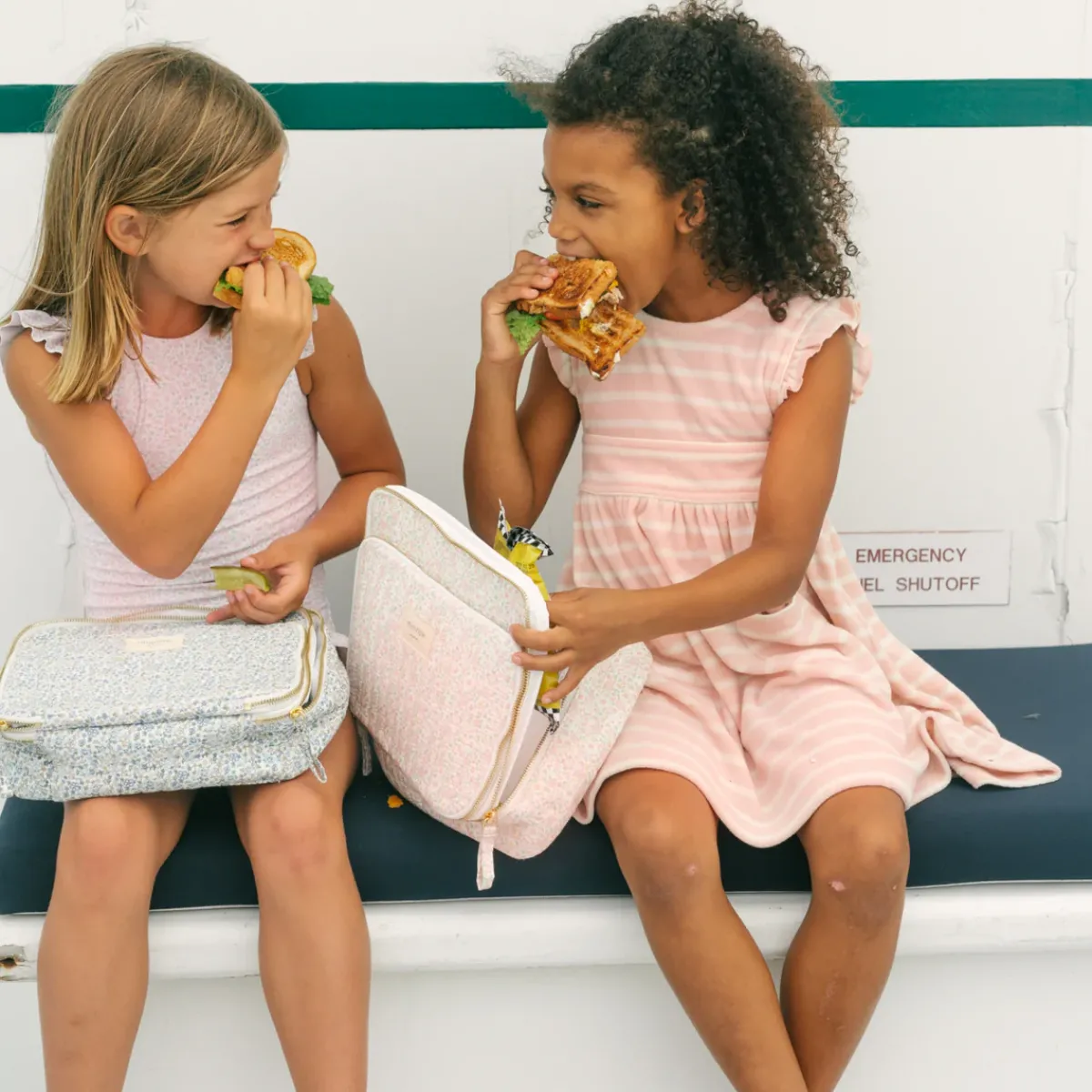 minnow Girls French Terry Pinafore Dress | Swim Pink And Cream Best