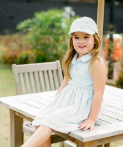 minnow Girls French Terry Tennis Dress Powder Blue Stripe Sale