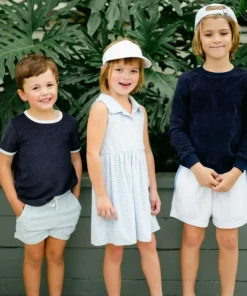 minnow Girls French Terry Tennis Dress Powder Blue Stripe Sale