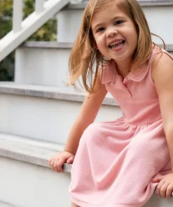 minnow Girls French Terry Tennis Dress Conch Pink Discount