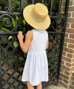 minnow Girls French Terry Tennis Dress White Clearance