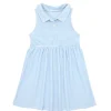 minnow Girls French Terry Tennis Dress Powder Blue Stripe New