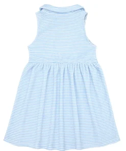 minnow Girls French Terry Tennis Dress Powder Blue Stripe New