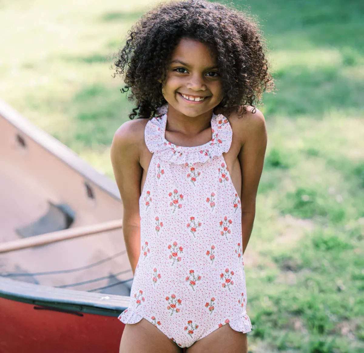 minnow Girls Halter One Piece Raspberry Red Hot