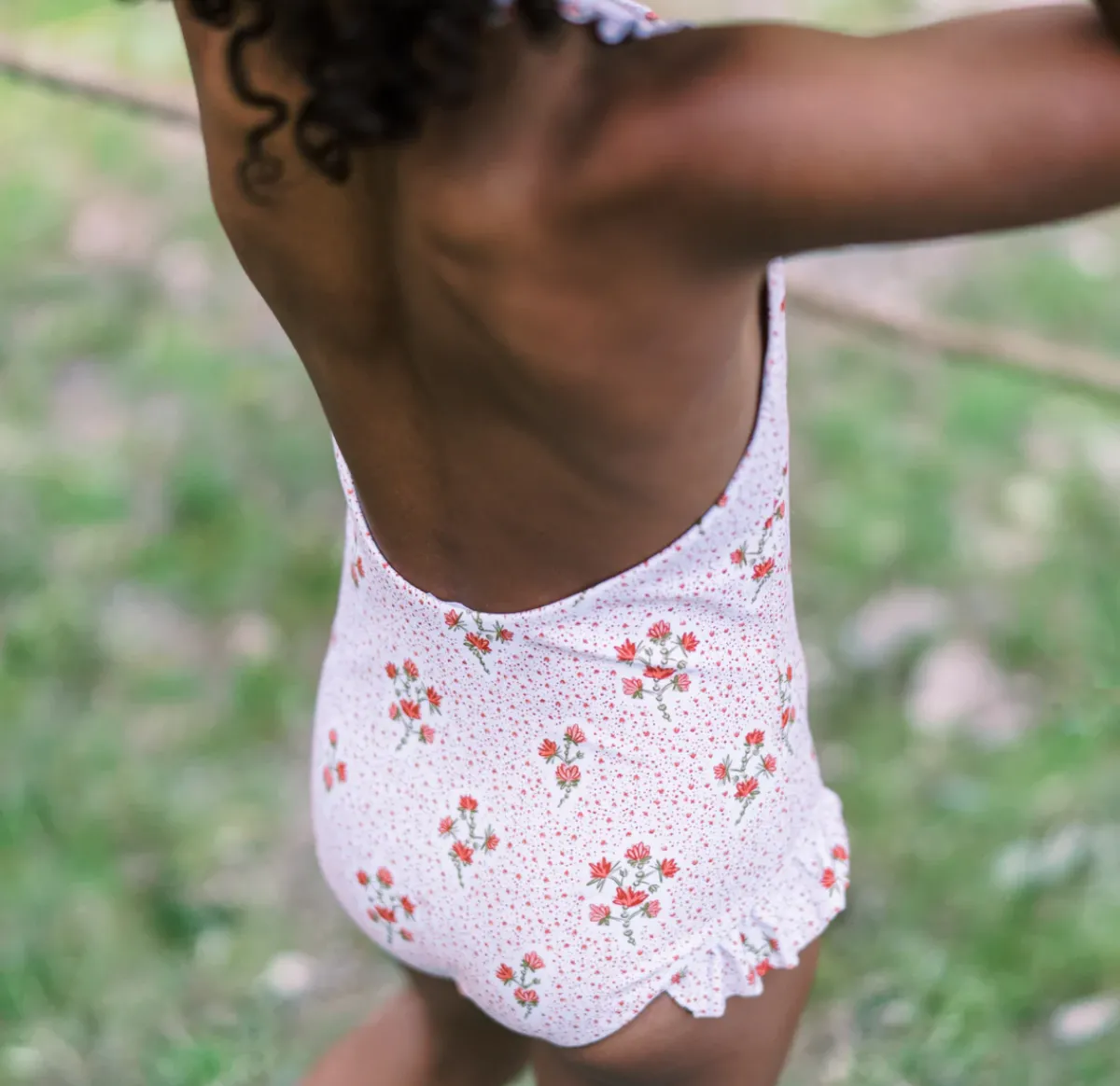 minnow Girls Halter One Piece Raspberry Red Hot