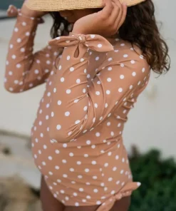 minnow Girls Knot Bikini Bottom Mocha Dot New