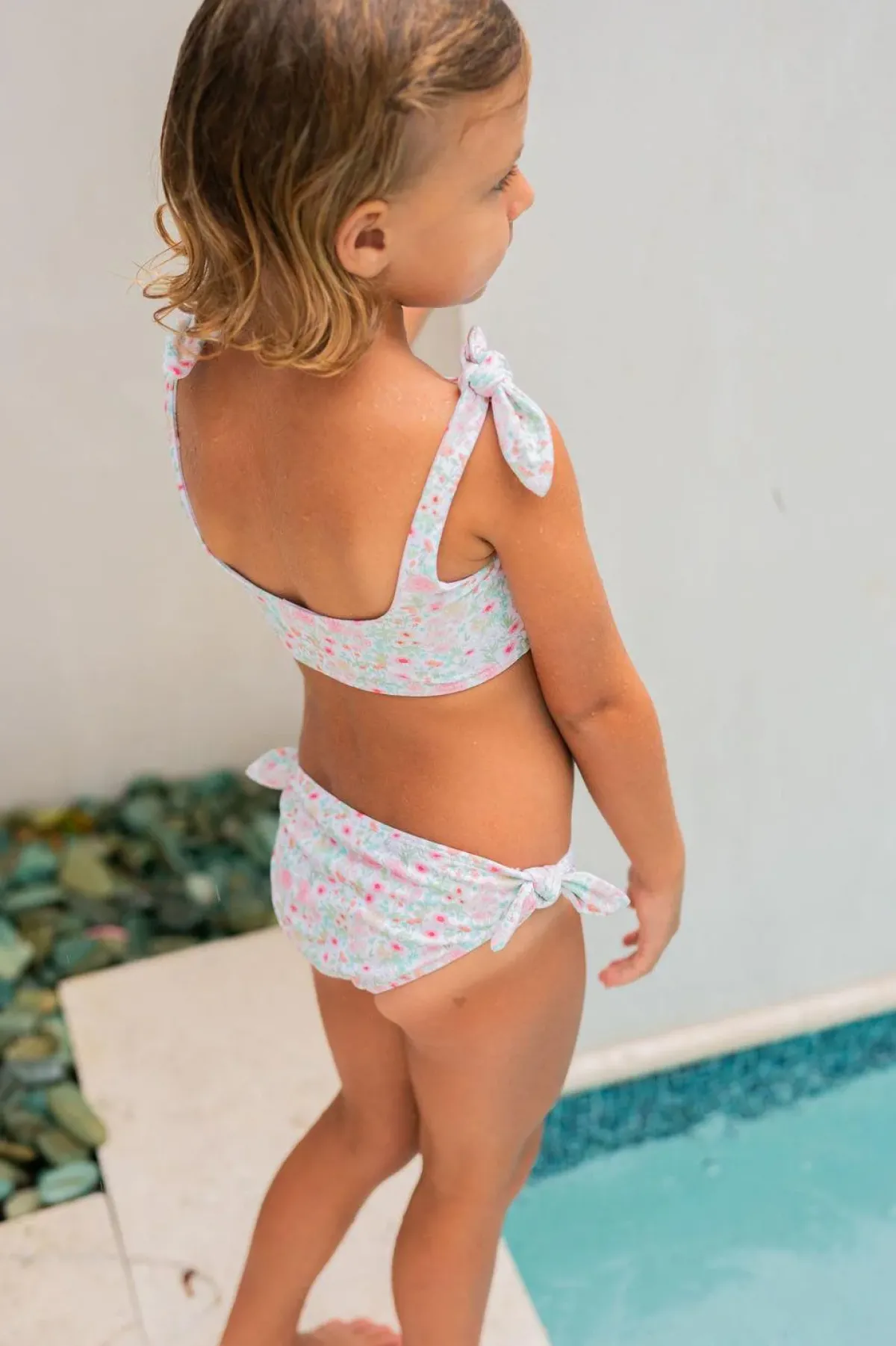 minnow Girls Knot Bikini Bottom Emerald Floral Best