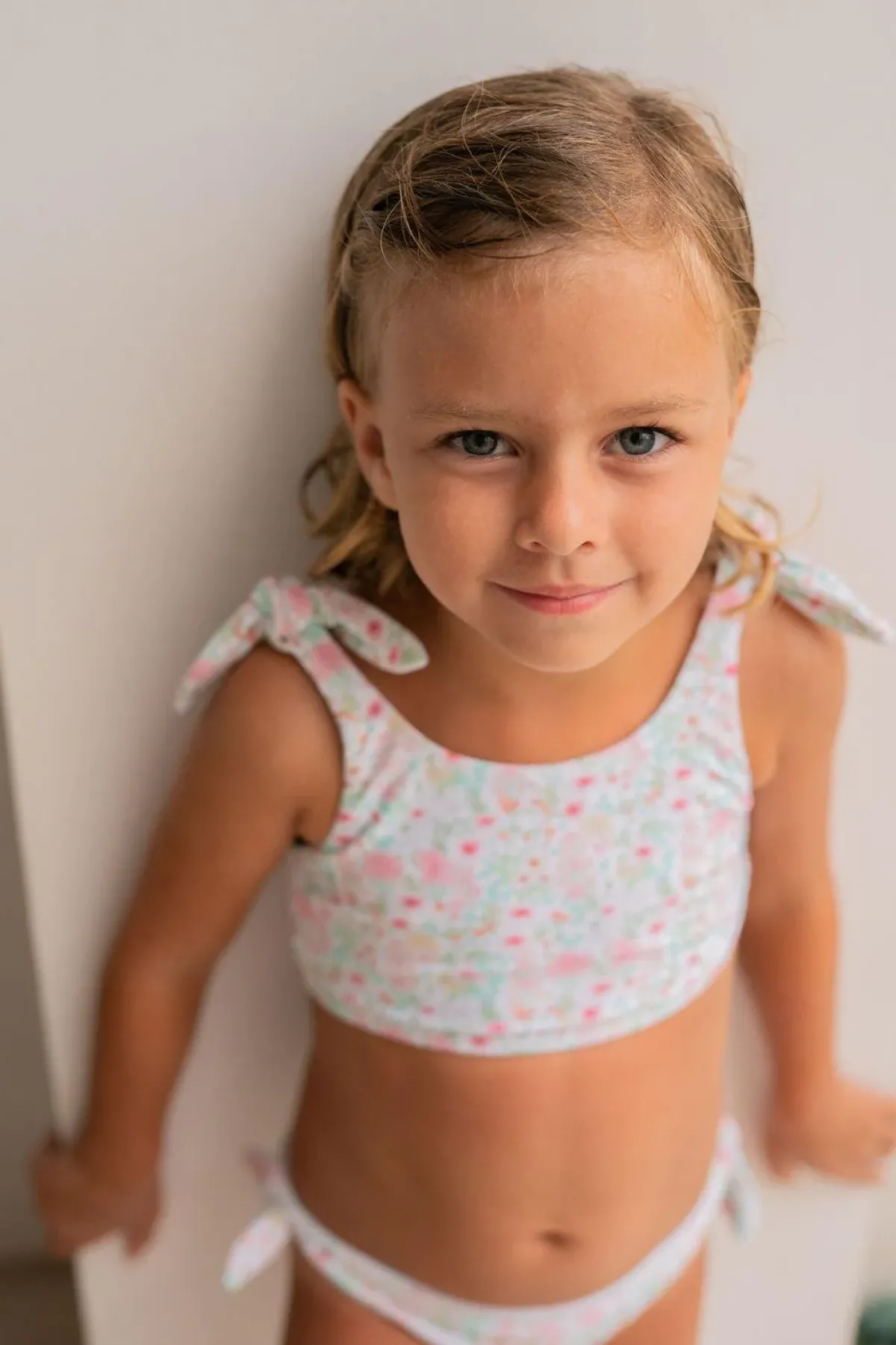 minnow Girls Knot Bikini Bottom Emerald Floral Best