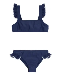minnow Girls Navy And White Tie Back Bikini Hot