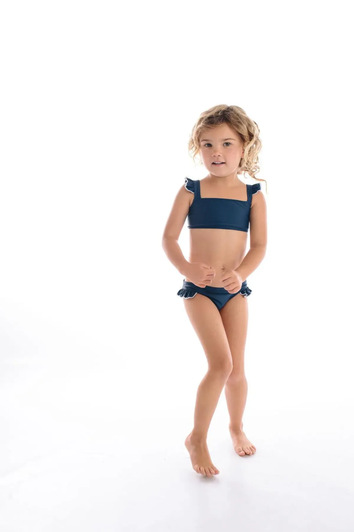 minnow Girls Navy And White Tie Back Bikini Hot
