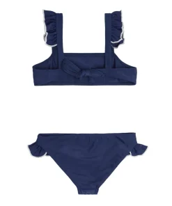 minnow Girls Navy And White Tie Back Bikini Hot