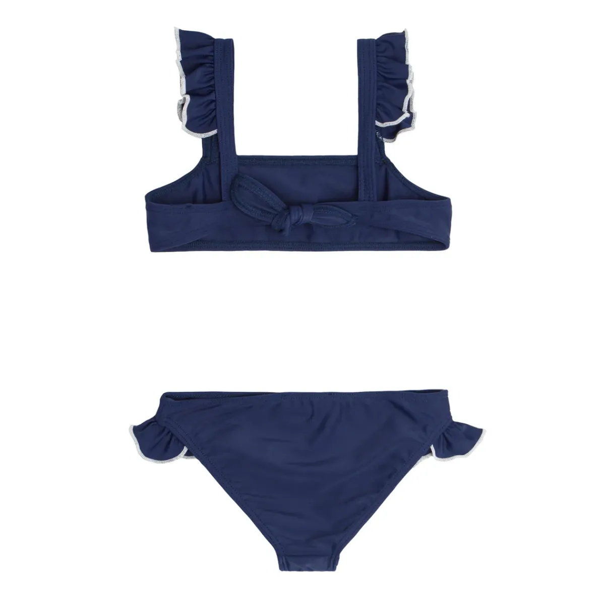 minnow Girls Navy And White Tie Back Bikini Hot