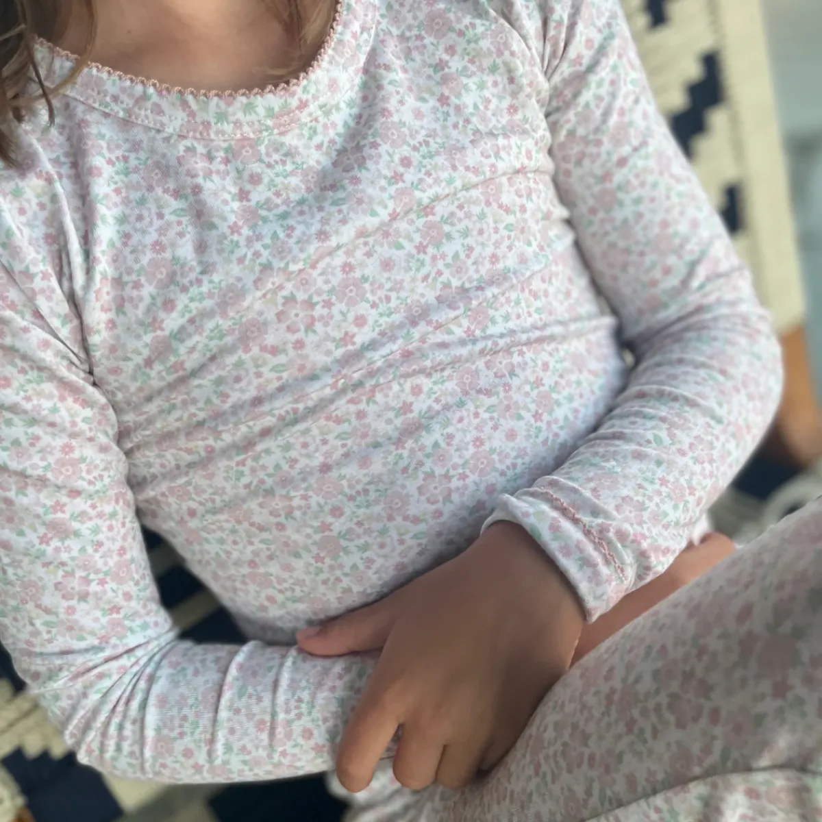 minnow Girls Pima Pajama Set Antique Floral Hot