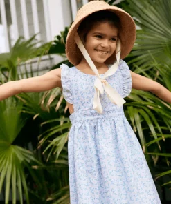 minnow Girls Pinafore Dress Briland Blue Botanic Hot