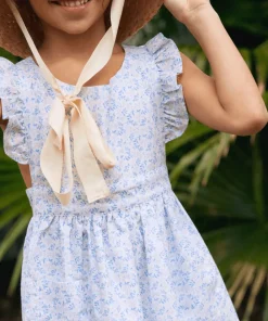 minnow Girls Pinafore Dress Briland Blue Botanic Hot