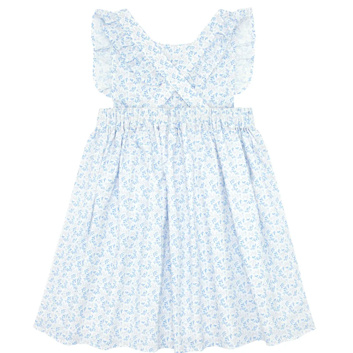 minnow Girls Pinafore Dress Briland Blue Botanic Hot