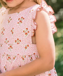 minnow Girls Pinafore Dress | Swim Raspberry Red Clearance