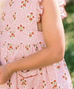 minnow Girls Pinafore Dress | Swim Raspberry Red Clearance