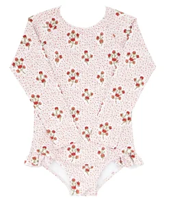 minnow Girls Rashguard One Piece | Swim Raspberry Red New