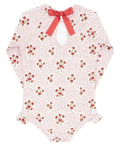 minnow Girls Rashguard One Piece | Swim Raspberry Red New