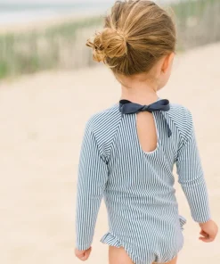 minnow Girls Rashguard One Piece | Swim Navy Stripe Online
