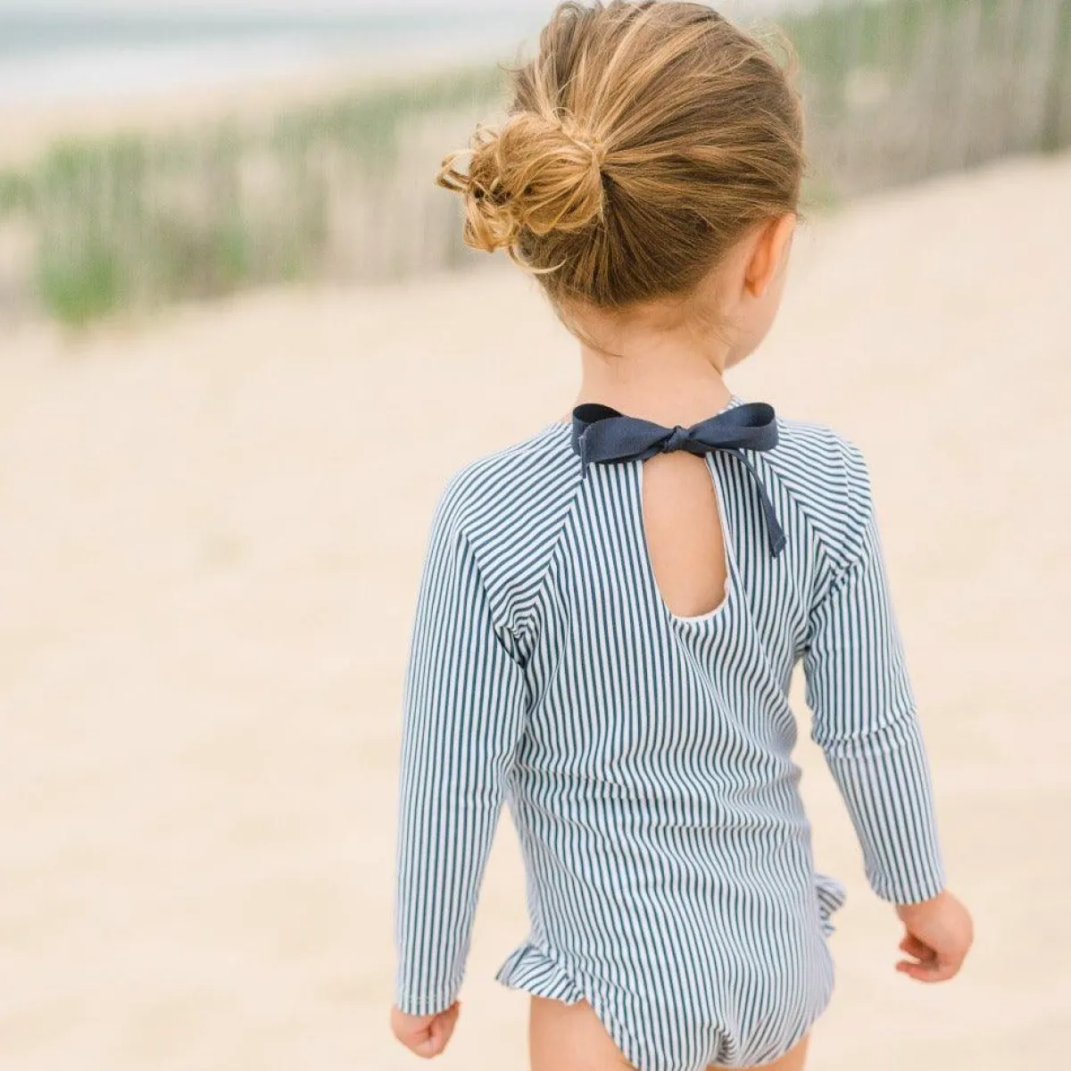 minnow Girls Rashguard One Piece | Swim Navy Stripe Online