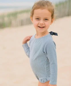 minnow Girls Rashguard One Piece | Swim Navy Stripe Online