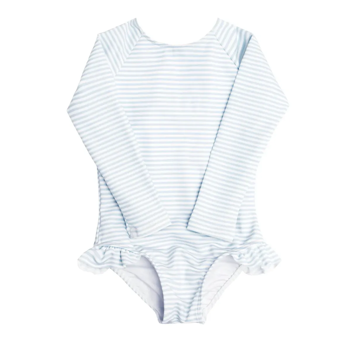 minnow Girls Rashguard One Piece Powder Blue Stripe Clearance
