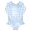 minnow Girls Rashguard One Piece Oasis Blue Gingham Fashion