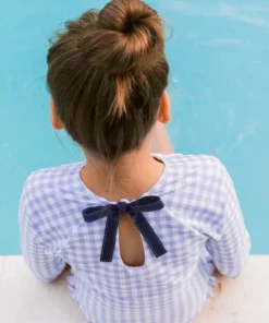 minnow Girls Rashguard One Piece Oasis Blue Gingham Fashion